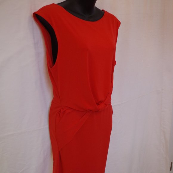 H Halston Stretch Knot Front Midi Dress NEW Sz. Sm - Picture 3 of 8